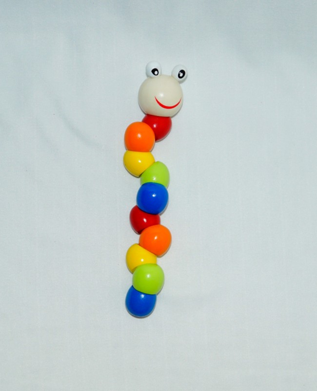 Channapatna Wooden Twisting Caterpillar Toy.