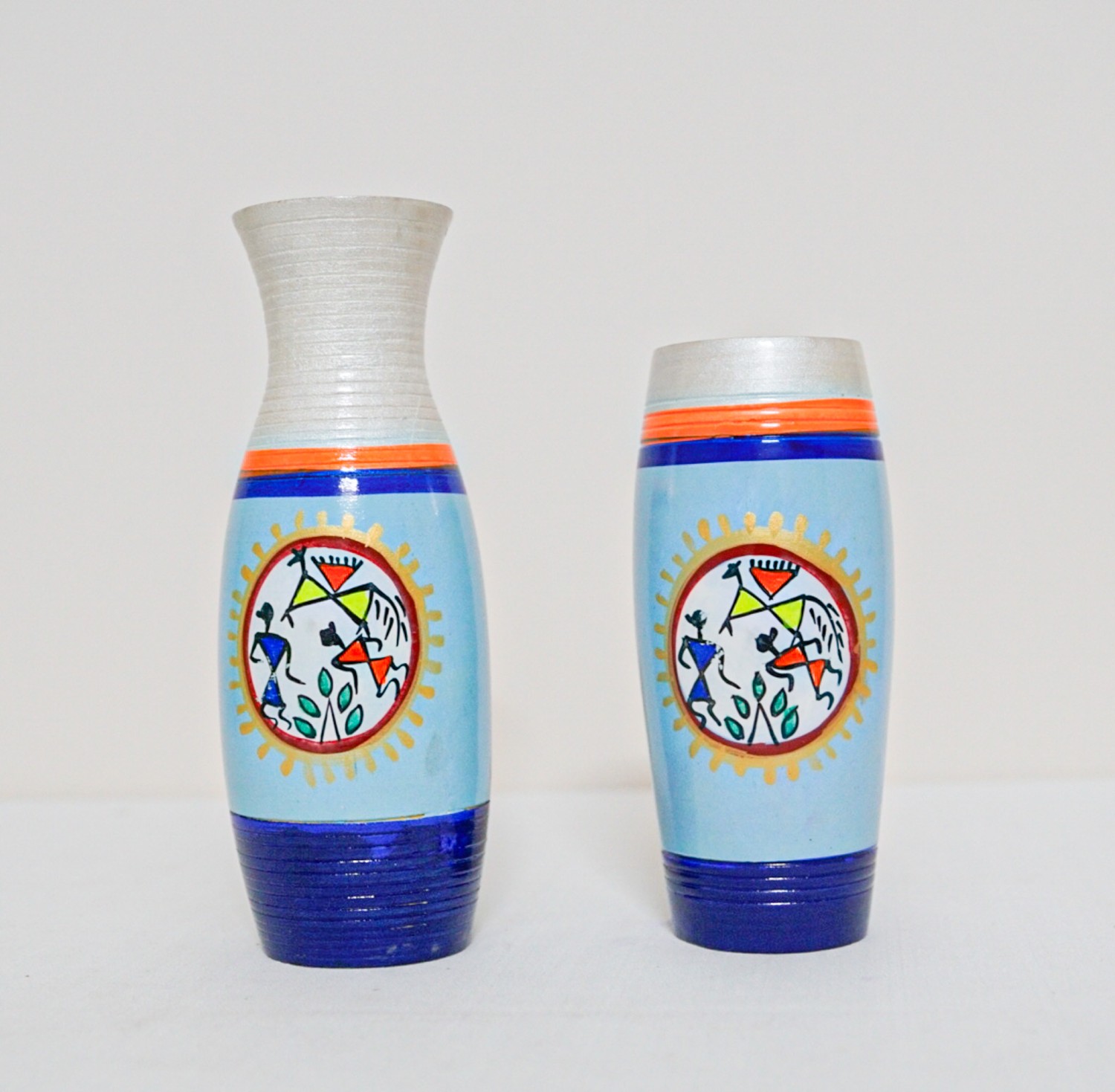 Channapatna Flower Vase((Big:L=19CM,W=5CM)(Small:L=15CM,W=5CM))