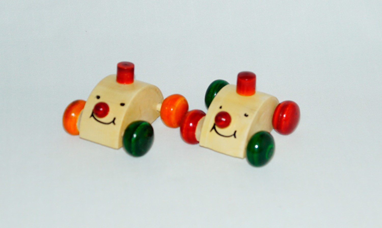 Wooden Cute Smiley Cars