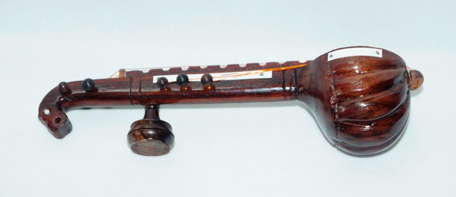 Channapatna Wooden Cute Vertical Veena/Veena Home Decor/Wooden Veena/Antique Model(L=21CM,W=6CM)
