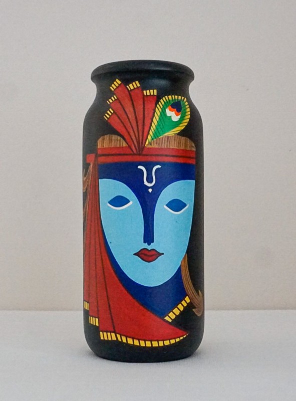 Channapatna Wooden - Colourful Art Work Flower Vase (L=20CM,W=9CM)