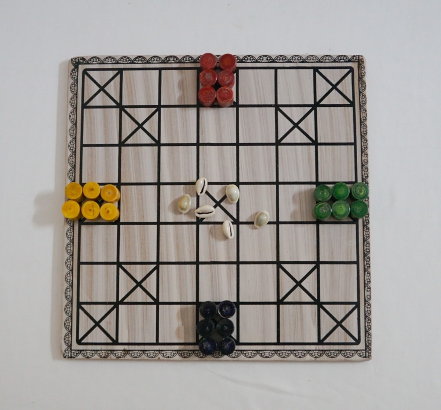 Channapatna Wooden Ashta Chamma Chowka Bara(L=29CM,W=29CM)