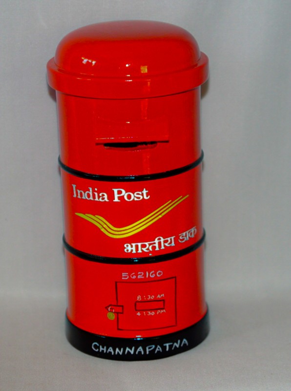 Channapatna Wooden Post Box Piggy Bank for Kids| Piggy Bank| Money Storage Box| Box for Decor| Useful for childerns| Decorative Box(L=19CM,W=9CM)